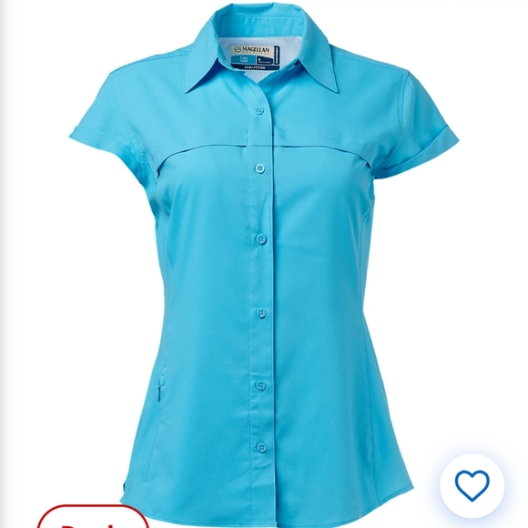 Magellan Outdoors Overcast Fishing Button-Down Shirt in blue size S - Picture 14 of 14